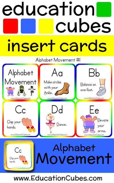 Education Cubes Alphabet Movement insert cards
