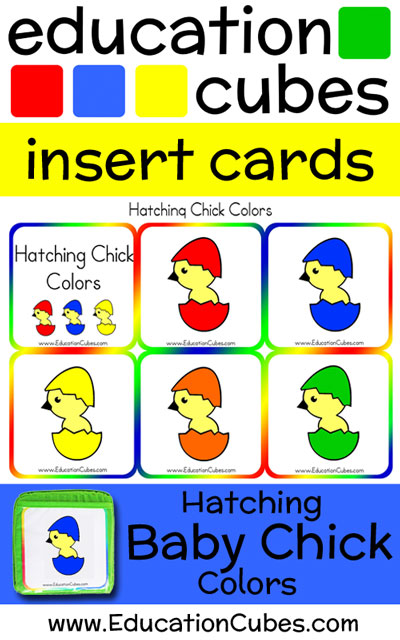 Education Cubes Baby Chick Colors insert cards