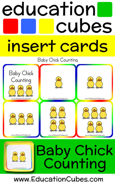 Education Cubes Baby Chick Counting insert cards