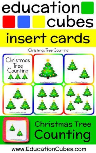 Education Cubes Christmas Tree Counting insert cards