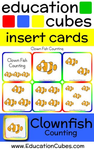 Clown Fish Counting Education Cubes insert cards