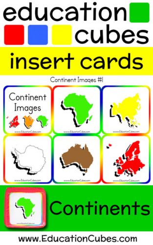 Education Cubes Continent insert cards