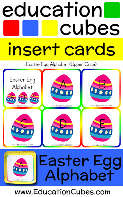 Education Cubes Easter Egg Alphabet insert cards