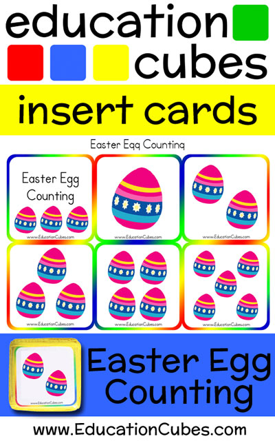Education Cubes Easter Egg Counting insert cards