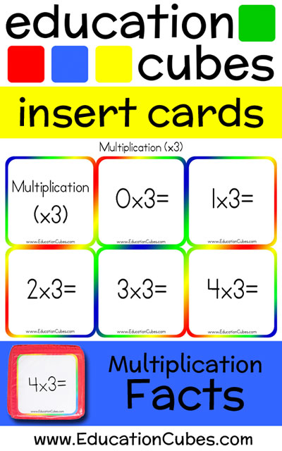 Multiplication Facts Education Cubes insert cards