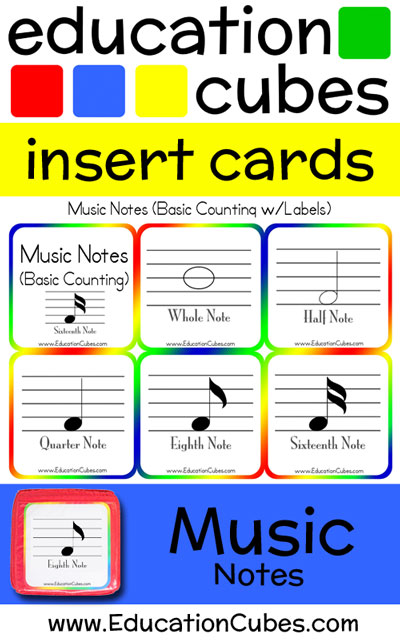 Education Cubes Music Notes insert cards