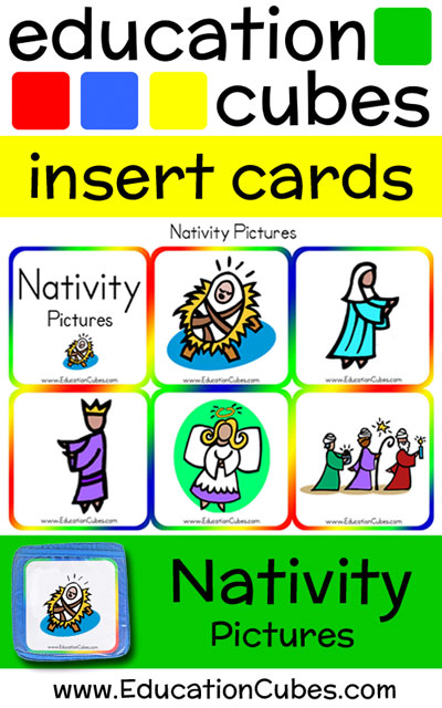 Education Cubes Nativity Pictures insert cards