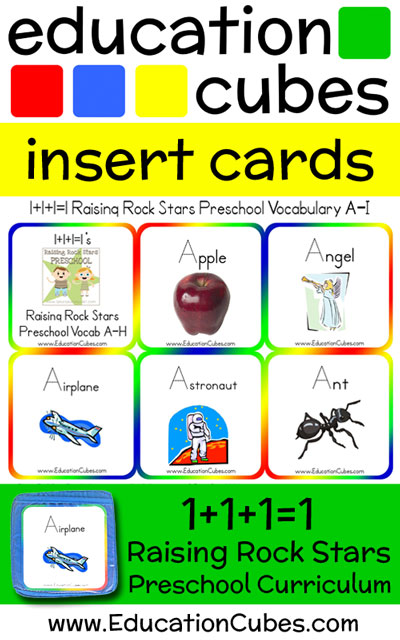 RRSP Vocabulary Education Cubes insert cards