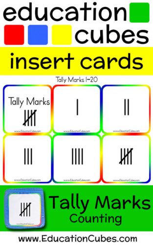 Tally Marks Counting Education Cubes insert cards