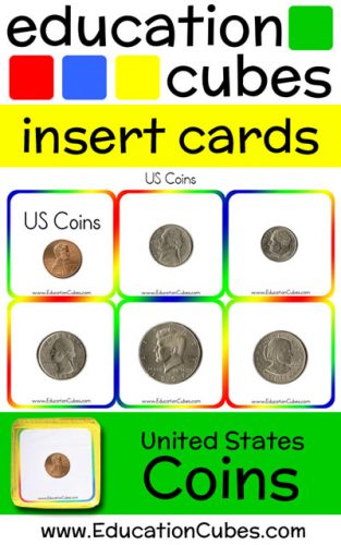 Education Cubes US Coins insert cards