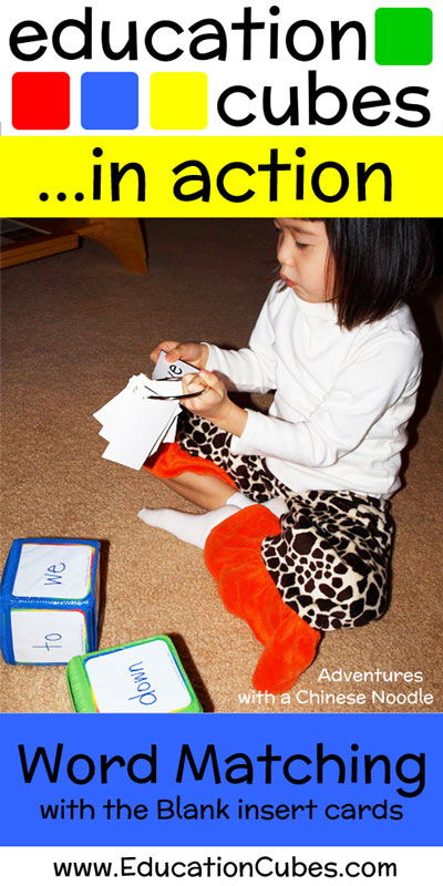 Education Cubes Word Matching